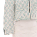 Women's Collarless Two Pocket Jacket Tweed