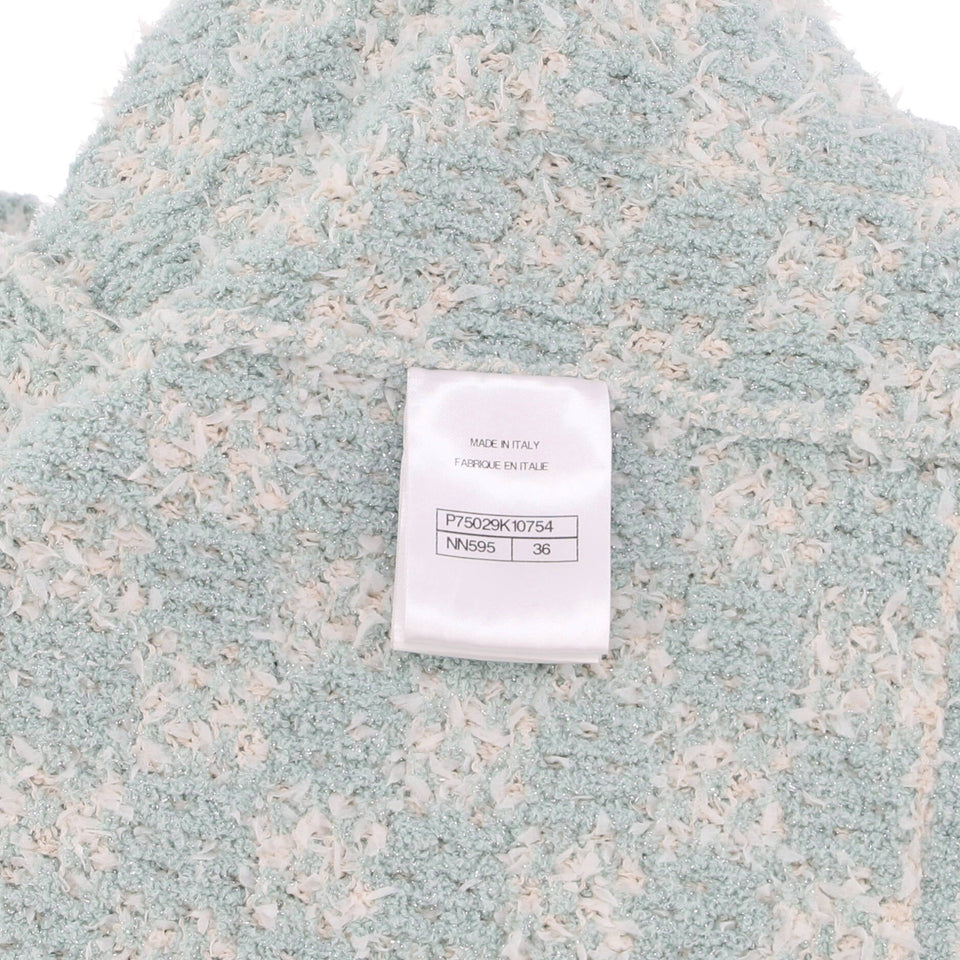 Women's Collarless Two Pocket Jacket Tweed