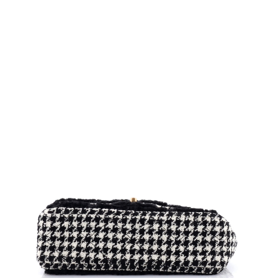 CC Flap Bag Quilted Shearling and Tweed Medium