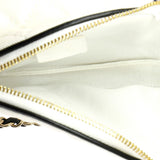 CC Tennis Racket Clutch with Chain Quilted Canvas and Leather
