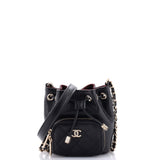Business Affinity Drawstring Bucket Bag Quilted Caviar Mini