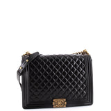 Boy Flap Bag Quilted Glazed Calfskin Large
