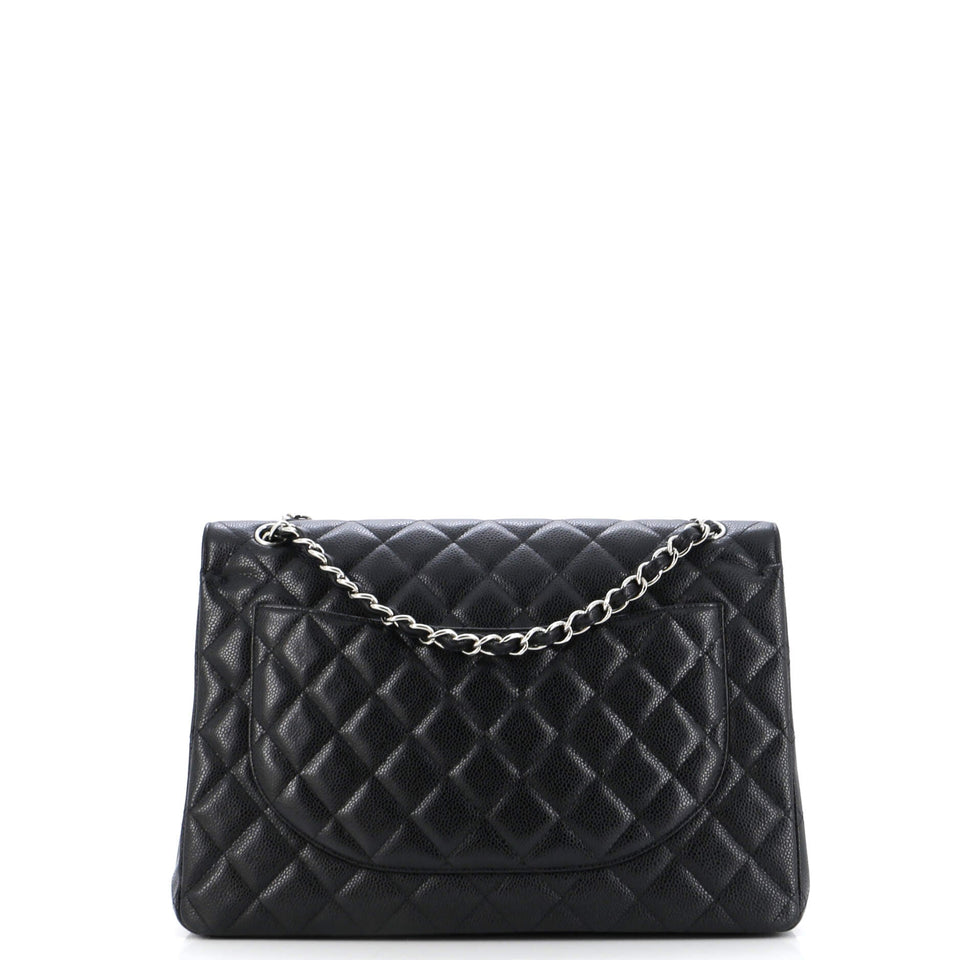 Classic Double Flap Bag Quilted Caviar Maxi