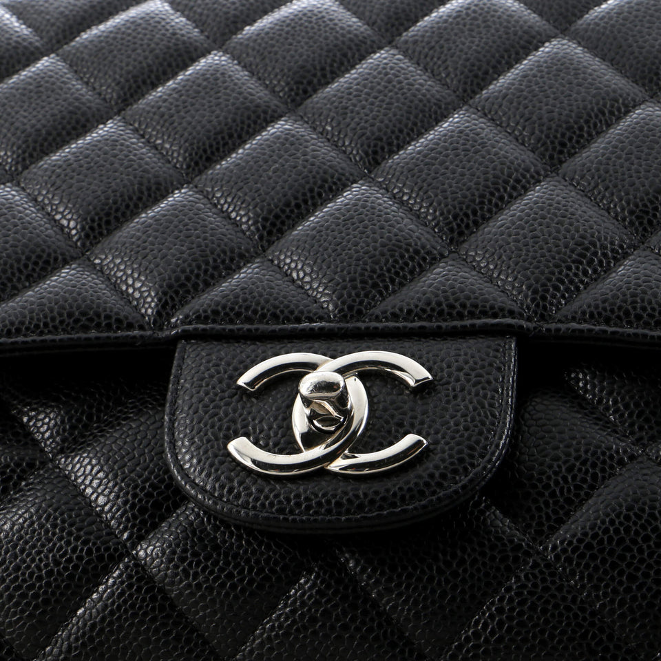 Classic Double Flap Bag Quilted Caviar Maxi