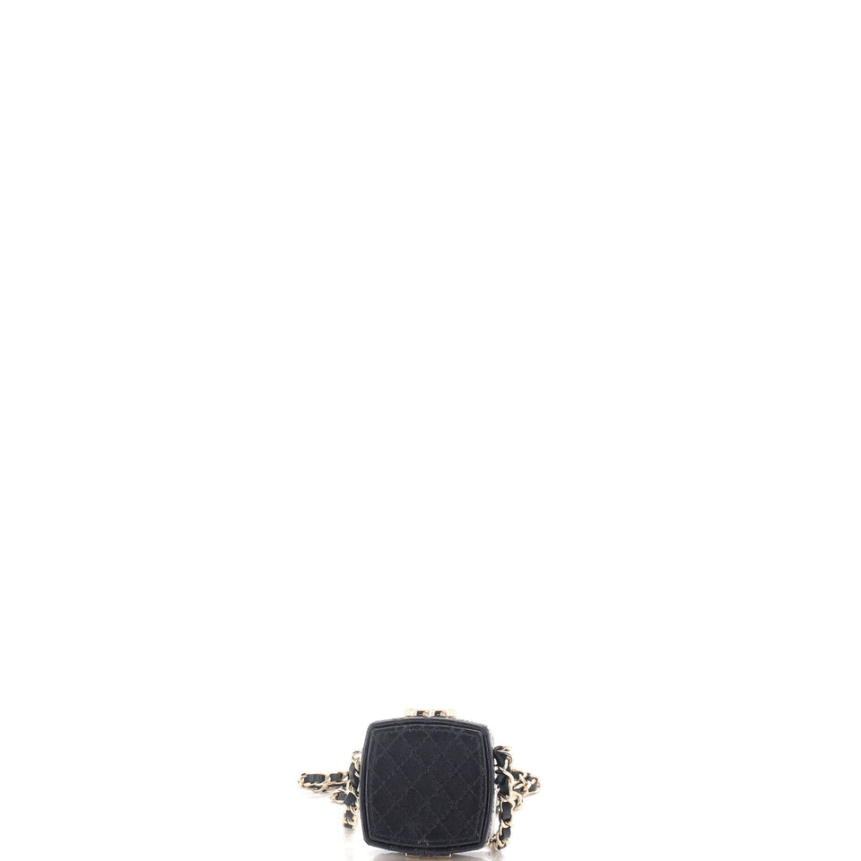 CC Make-Up Box Clutch with Chain Quilted Lambskin and Metal Mini