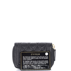 Boy Zip Around Wallet Quilted Caviar Small