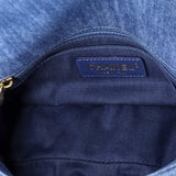 Pearl Crush Flap Bag Quilted Denim Mini