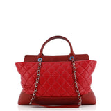 Be CC Tote Quilted Calfskin with Caviar Large