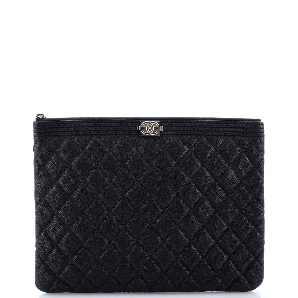 Boy O Case Clutch Quilted Caviar Medium