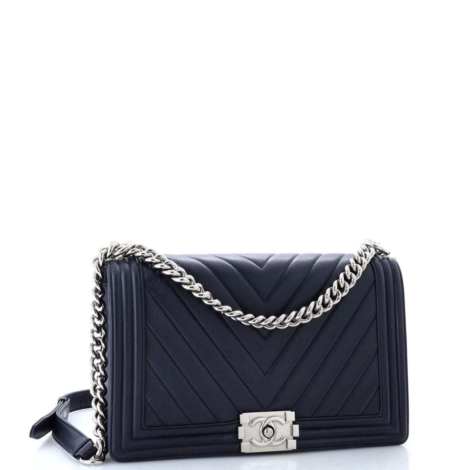 Boy Flap Bag Chevron Calfskin New Medium
