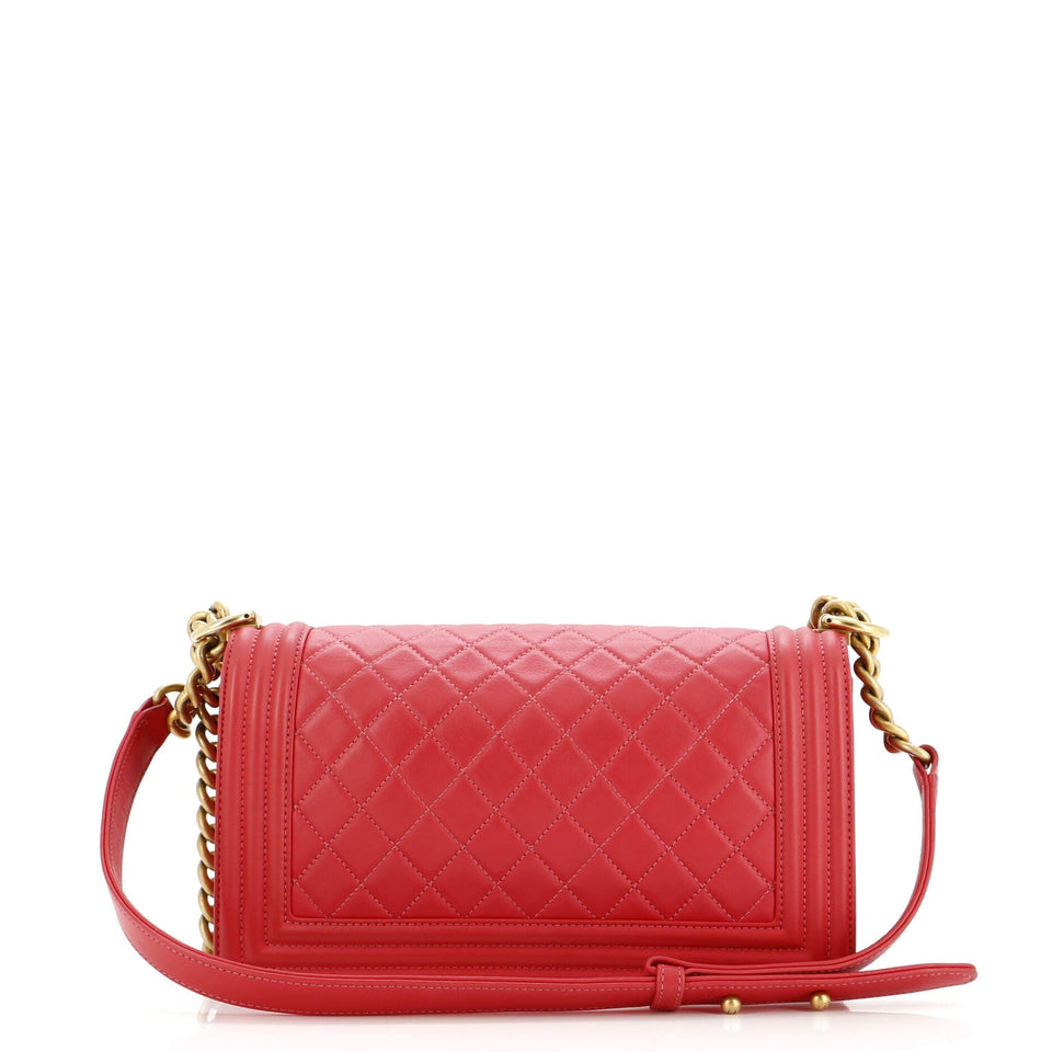 Boy Flap Bag Quilted Lambskin Old Medium