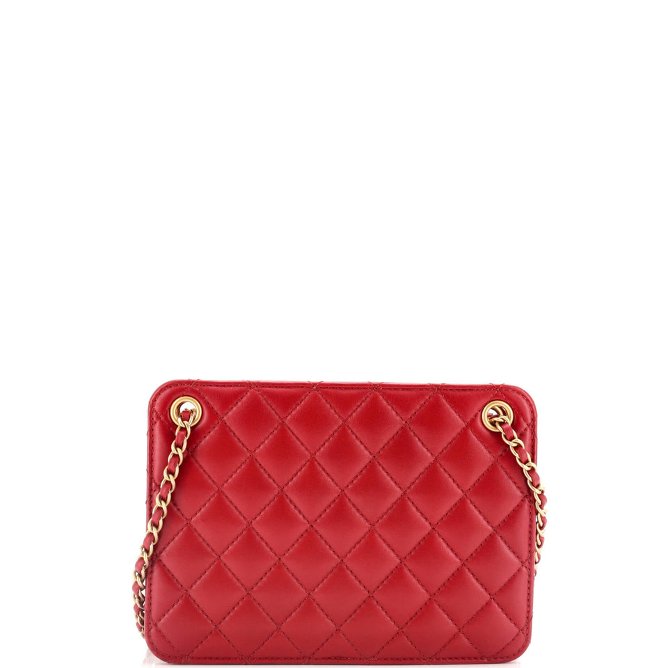 Once Upon a Time Chain CC Accordion Tote Quilted Calfskin Small