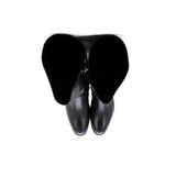 Women's CC Chain Knee High Riding Boots Leather