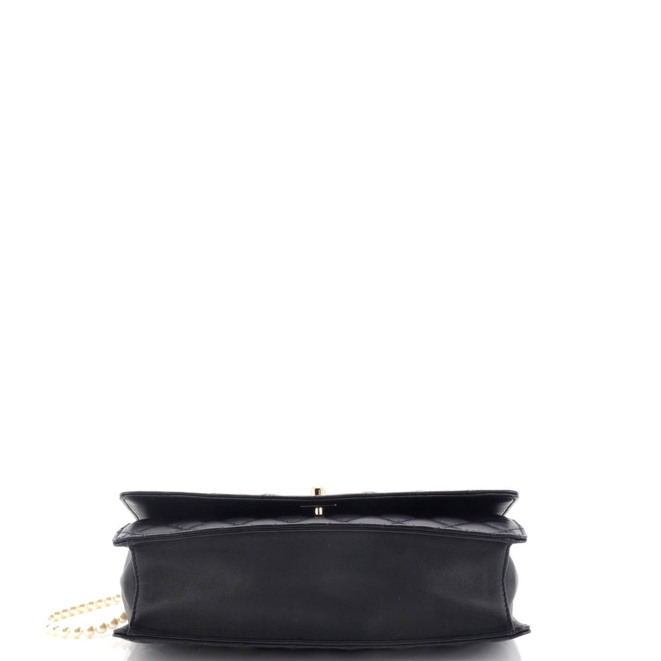 Fantasy Pearls Flap Bag Quilted Lambskin Large