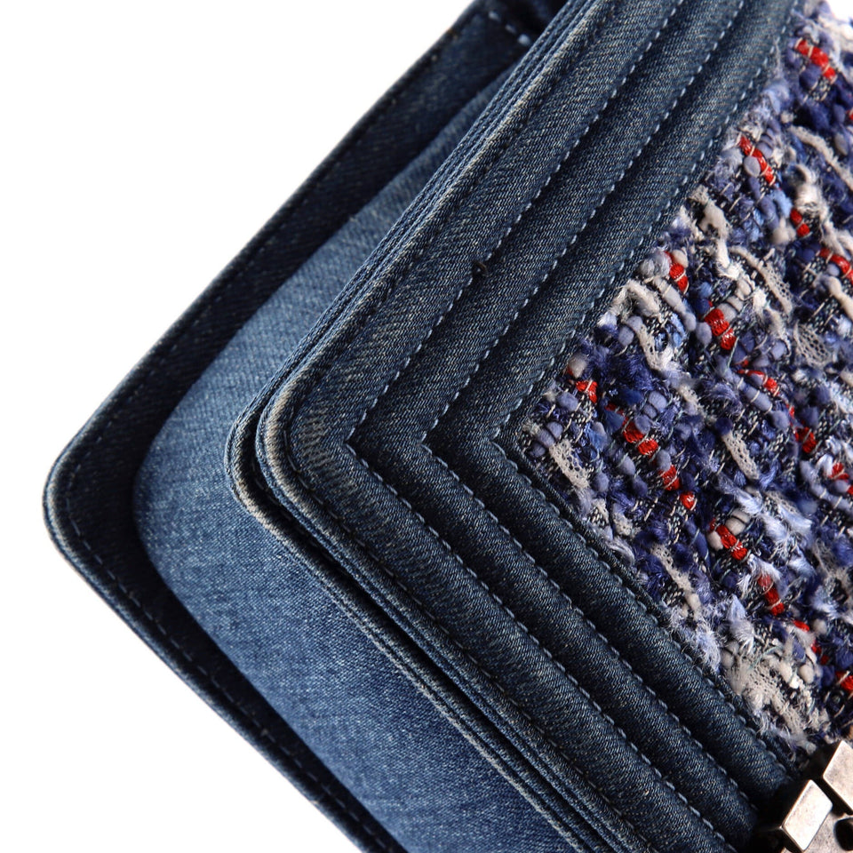 Boy Flap Bag Quilted Tweed With Denim Old Medium