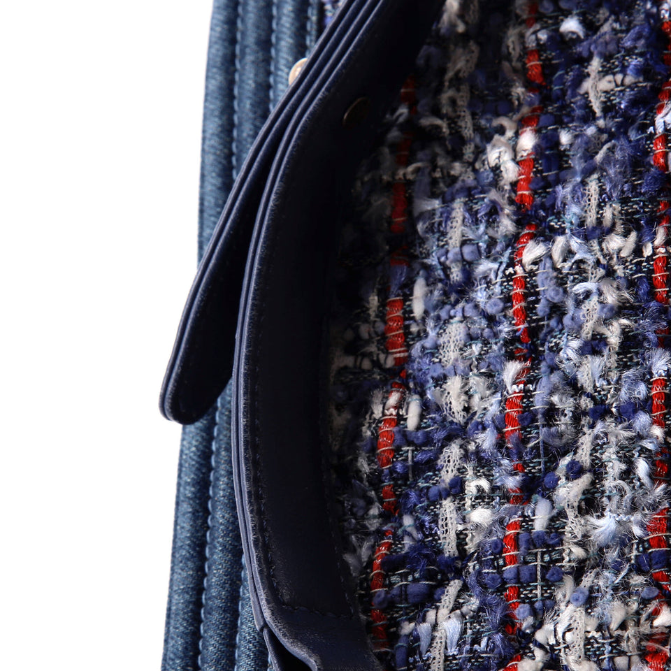 Boy Flap Bag Quilted Tweed With Denim Old Medium