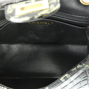 Reissue 2.55 Flap Bag Graffiti Crocodile Embossed Calfskin Mini