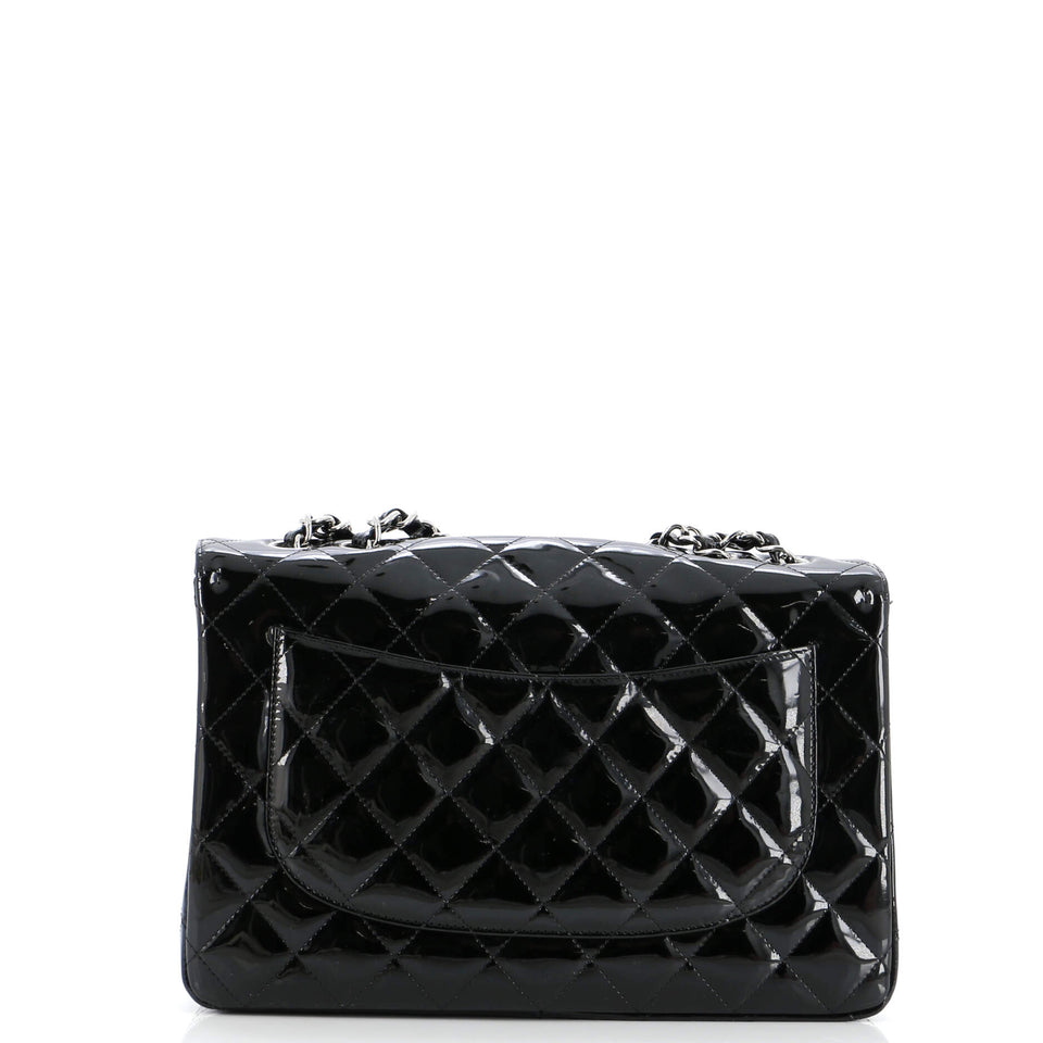 Vintage Classic Single Flap Bag Quilted Patent Jumbo