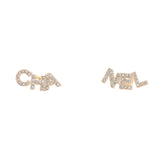 CHA-NEL Stud Earrings Metal with Crystals