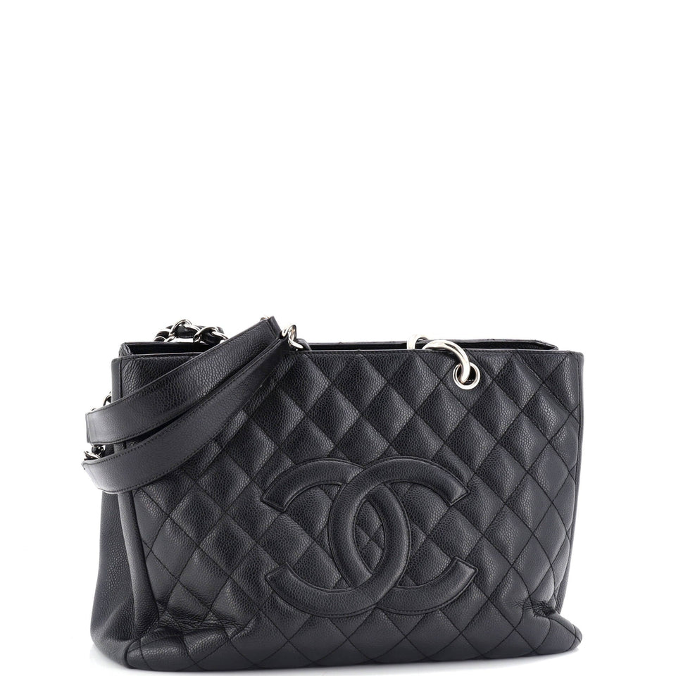 Grand Shopping Tote Quilted Caviar