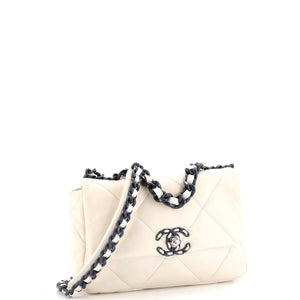 19 Flap Bag Quilted Glossy Calfskin Medium