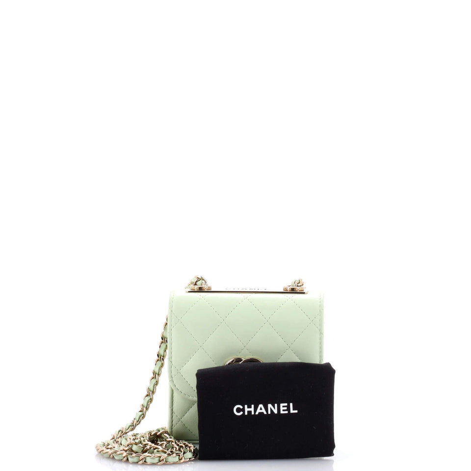 Trendy CC Clutch with Chain Quilted Lambskin Small