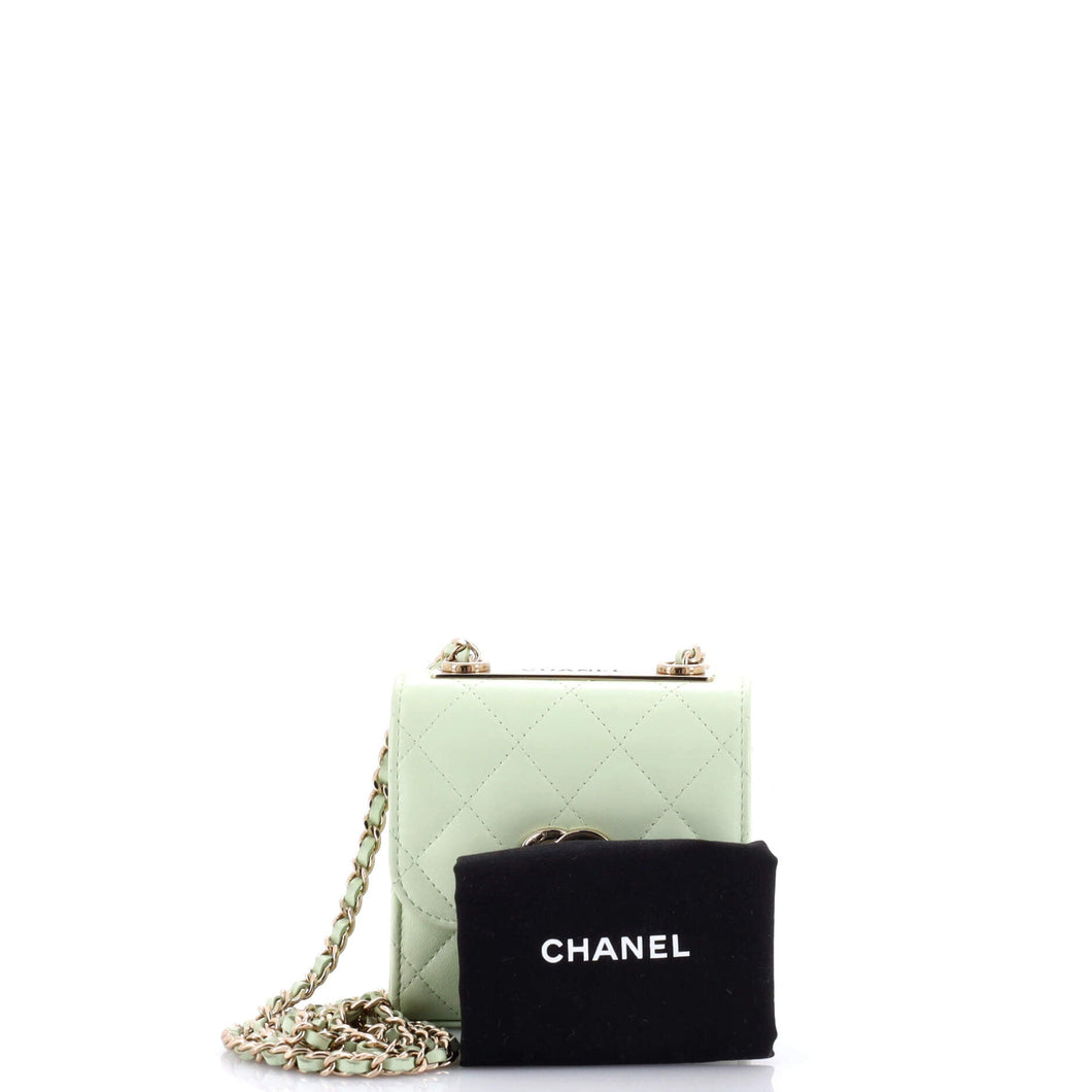 Trendy CC Clutch with Chain Quilted Lambskin Small