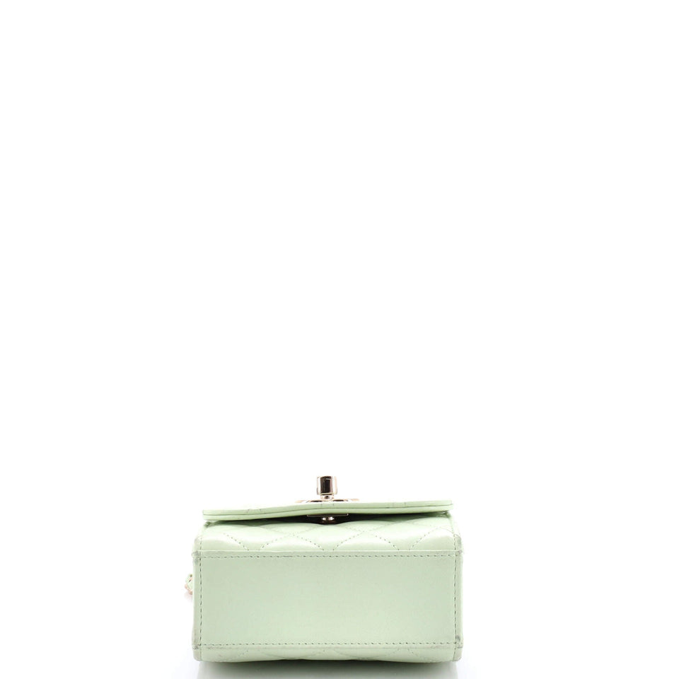 Trendy CC Clutch with Chain Quilted Lambskin Small