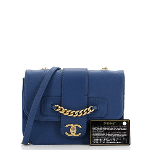 Front Chain Flap Bag Quilted Sheepskin Medium