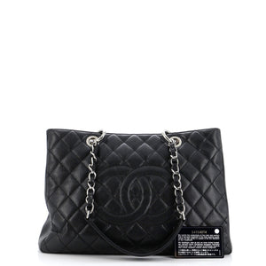 Grand Shopping Tote Quilted Caviar