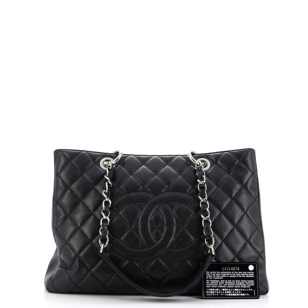 Grand Shopping Tote Quilted Caviar