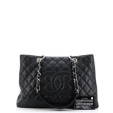 Grand Shopping Tote Quilted Caviar