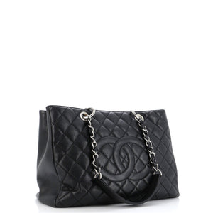 Grand Shopping Tote Quilted Caviar