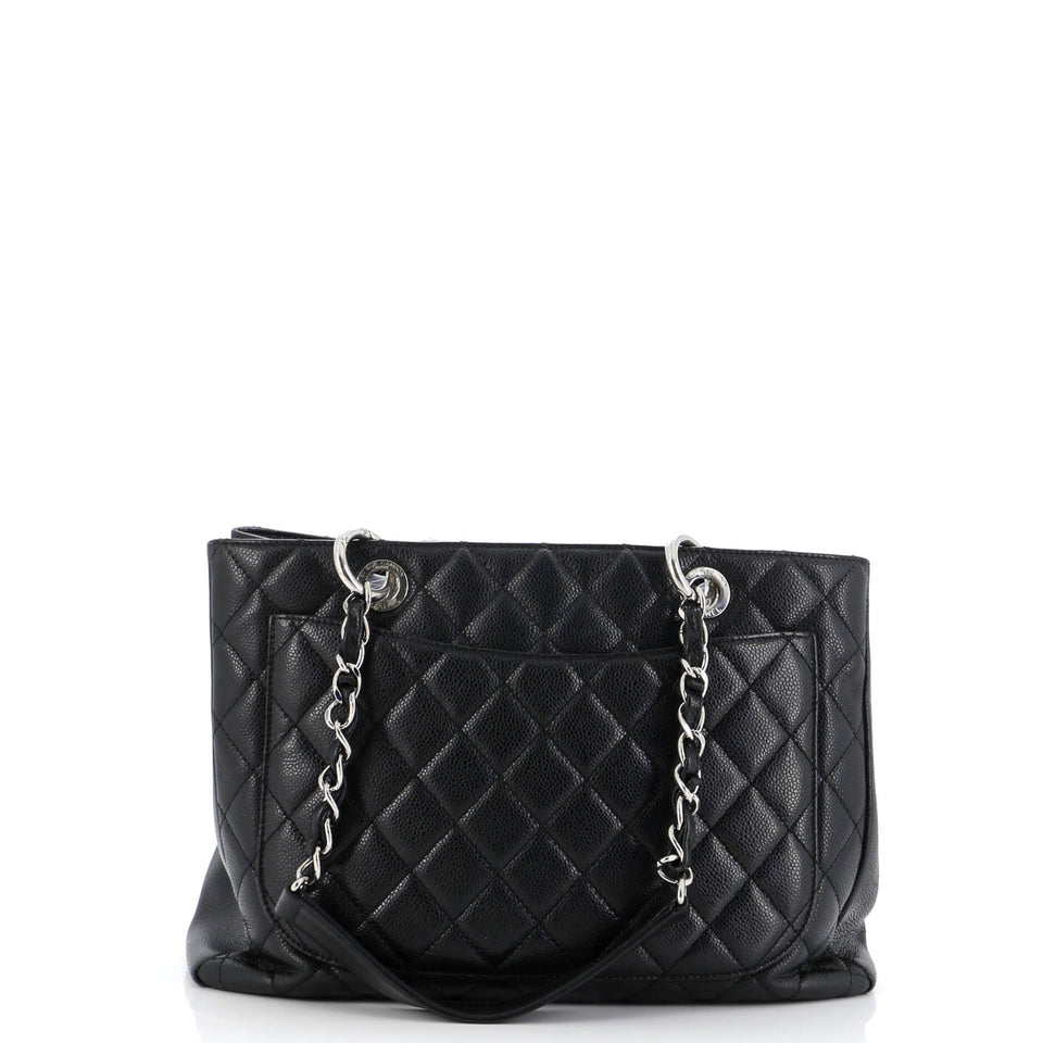Grand Shopping Tote Quilted Caviar