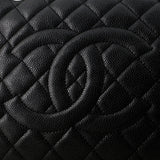 Grand Shopping Tote Quilted Caviar