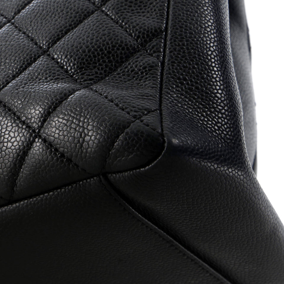 Grand Shopping Tote Quilted Caviar