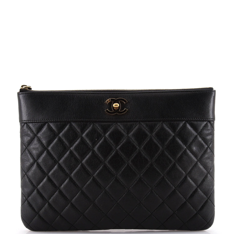 Mademoiselle Vintage O Case Clutch Quilted Sheepskin Medium