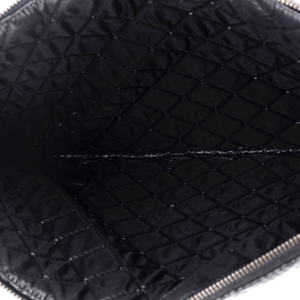 O Case Clutch Quilted Perforated Lambskin Large