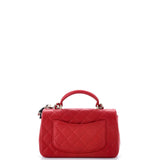 Classic Single Flap Top Handle Bag Quilted Lambskin with Lion Charm Mini
