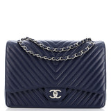 Classic Double Flap Bag Chevron Caviar Maxi