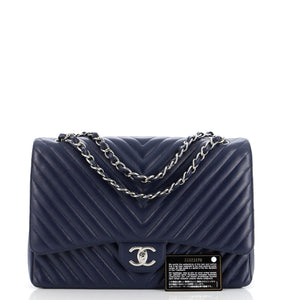 Classic Double Flap Bag Chevron Caviar Maxi