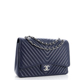 Classic Double Flap Bag Chevron Caviar Maxi