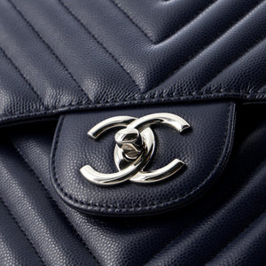 Classic Double Flap Bag Chevron Caviar Maxi