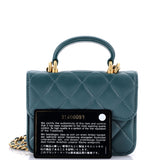 Top Handle Flap Coin Purse with Chain Quilted Lambskin