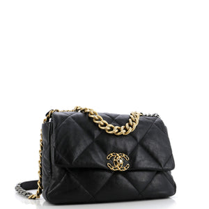 19 Flap Bag Quilted Leather Medium