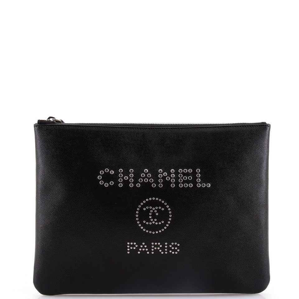 Deauville Pouch Studded Caviar Medium