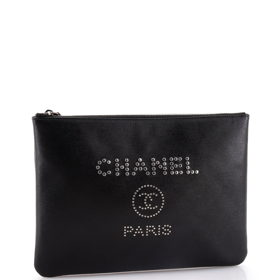 Deauville Pouch Studded Caviar Medium