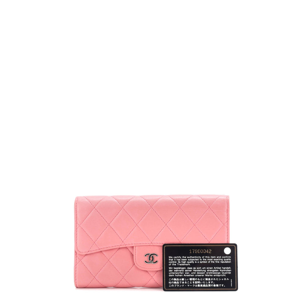 L-Flap Wallet Quilted Lambskin Long