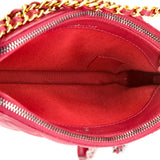 Gabrielle Double Zip Clutch with Chain Chevron Aged Calfskin