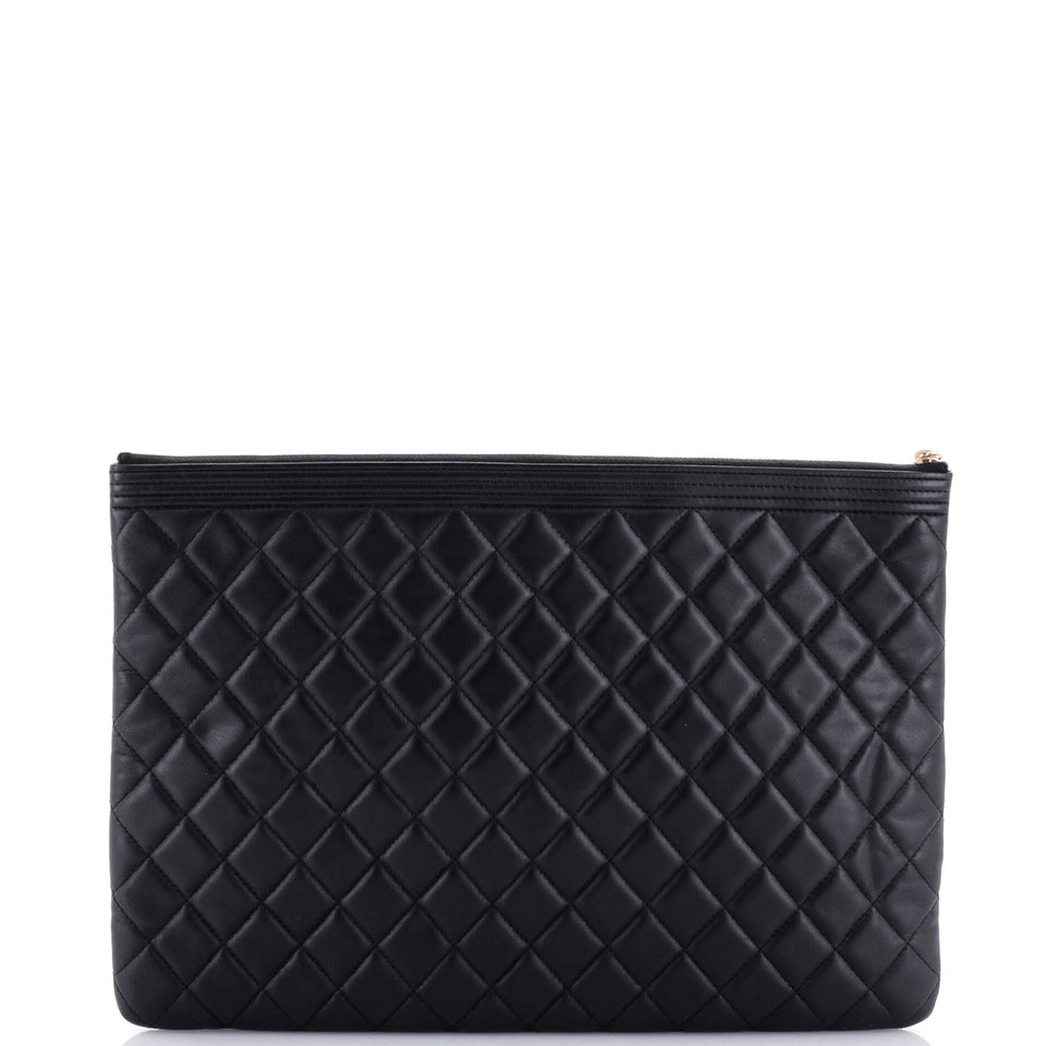 Boy O Case Clutch Quilted Lambskin Large